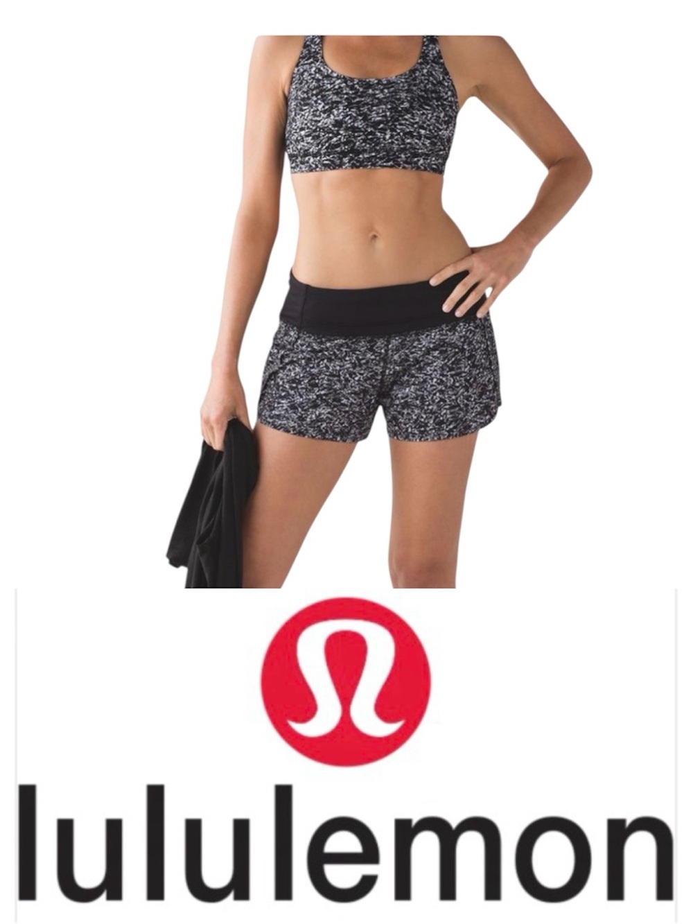 Women’s lululemon athletica Black & White Space-Dye Shorts